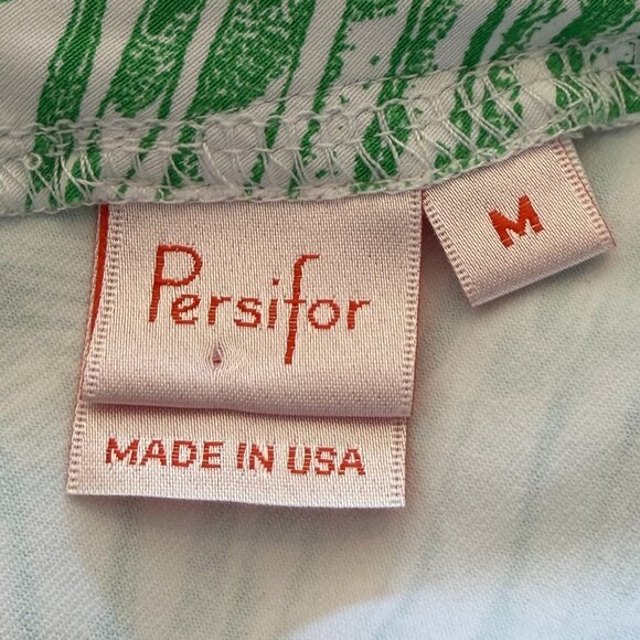 Persifor women's dress medium green white v-neck mini - Picture 5 of 6